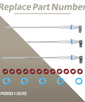 Top Shelf Steam Probe Set Replacement For Breville Oracle Touch And Dual Boiler Espresso Machines 3 Piece Kit With 17 O Rings. Silver probes and rubber seals.