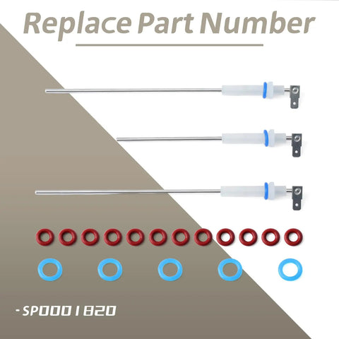 Top Shelf Steam Probe Set Replacement For Breville Oracle Touch And Dual Boiler Espresso Machines 3 Piece Kit With 17 O Rings. Silver probes and rubber seals.