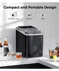 Quick Chill Countertop Ice Maker Cranking Out Soft Chewable Squares In Minutes Portable Electric Setup on marble kitchen counter.
