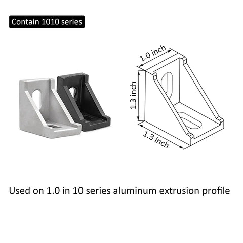20 Sets 10 Series Aluminum Extrusion Corner Bracket Kit Pro Grade 1x1 Inch Right Angle L Connectors With T Nuts And Stainless Hardware