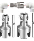 Heavy Duty Pipe Threading Tool Set With Carbon Steel Construction including dies for plumbing, electric drill compatible.