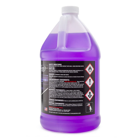 Back view of Speed Sauce Injection Fluid For Turbo, Supercharged And High-Compression Engines, 1 gallon container