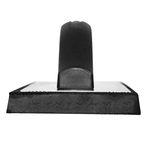 Front view of Molded Rubber Grout Float With Non Stick Gum Rubber Pad 4 In By 9.5 In Aluminum Back Plate Beveled Sides
