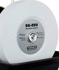 Top Shelf Water Cooled Sharpening System For Keeping All Your Edges Slick And Fly On Every Woodworking Project Featuring Smooth Wet Cooling, showing SG-250 grindstone.
