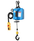 Heavy Duty Electric Hoist With 1100 Lb Capacity And 1500W Motor For Lifting Heavy Equipment Up To 25 Feet with yellow remote.