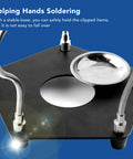 Soldering Helper Arm With 3X Magnifying Lamp The Ultimate Third Hand Soldering Station base with metal arms and clips