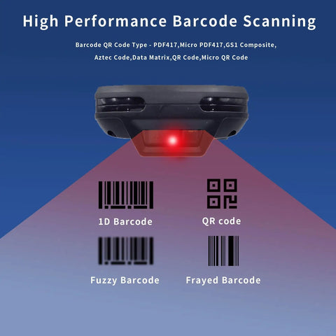 High performance scanning by Android 13.0 2D Barcode Scanner PDA Handheld POS Terminal Data Collector with red beam.