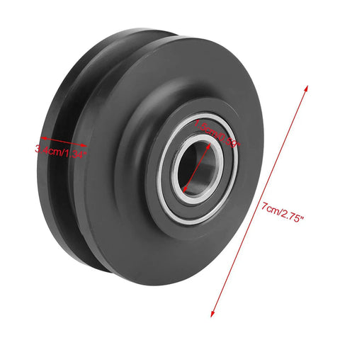 Door Pulley Roller Two Pack Sliding Barn Door Wheels With U Shape Easy Install Pro Grade Zinc Alloy And Nylon Construction Slick Silent Glide Durable Hardware For Residential Barn And Interior Doors, 7cm wheel