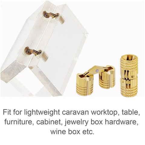 Hidden Brass Hinges 8 Pack 10mm Concealed Hinges With 180 Degree Opening for jewelry box display