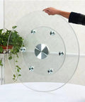 Tempered Glass Lazy Susan Turntable For Dining Tables, Go-To Rotating Table Organizer For Family Dinners And Birthday Parties