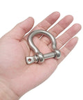 Beefy 3/8 Inch 304 Stainless Steel D Ring Shackles With Screw Pin Anchor Design Rock Solid Rigging Hardware For Traction Wire And Off Road Builds Top Shelf Quality 2 Pack held in hand