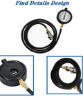 Duramax Diesel Fuel Pressure Tester Gauge Kit With Quick Coupler 30 inHg To 15 PSI Range 6 Ft Hose For GM Duramax 6.6L Diesel Fuel System Diagnostics And Troubleshooting, black hose and gauge