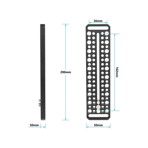 Rugged 8 Inch Cheese Camera Mounting Plate Built From Durable Aluminum With Rock Solid Threads And Quick Drop In Setup For Killer Videos You Sure Will Dig, showing dimensions and design.