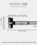Heavy Duty 3 Inch Carbide Tipped Forstner Drill Bit Set With Bully Proof Durability And Sweet Bite Geometry For Bullseye Alignment When Drilling Crisp Holes In Lumber Plywood Hardwood And Plastic, close-up view showing specifications and sizes.