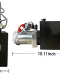 Beefy 8 Quart Hydraulic Power Unit With 12V DC Motor Single Acting Pump 3200 PSI Relief SAE 6 Port Metal Reservoir