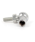 Dead Nuts Tough L Shape Ball Joint Rod End Bearing Clamps featuring six millimeter male threads paired with eight millimeter female threads.