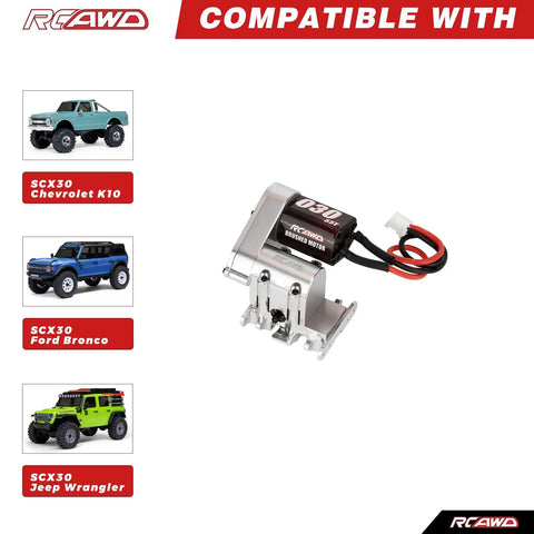 Helical Gear Center Transmission Upgrade compatible with SCX30 Chevrolet K10, Ford Bronco, Jeep Wrangler crawlers