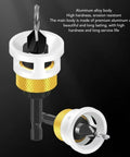 Heavy Duty 4 Flute Step Drill Bit Set With M2 HSS Tapered Guide For Precision Punching And Drilling Woodworking Projects Plus Depth Control Stop Kit For #10 Screws And 82 Degree Countersinks On Sheet Metal, aluminum alloy body