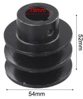 Sick Of Engine Failure Get This Awesome Dual Groove V Belt Pulley For 168F And 170F Engines Made With Heavy Cast Iron For Total Durability And Better Power Transmission Performance Plus 19mm Bore Fits A Type Sheave Motor Upgrades Like A Boss, black cast iron pulley, 54mm