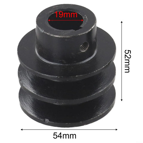 Sick Of Engine Failure Get This Awesome Dual Groove V Belt Pulley For 168F And 170F Engines Made With Heavy Cast Iron For Total Durability And Better Power Transmission Performance Plus 19mm Bore Fits A Type Sheave Motor Upgrades Like A Boss, black cast iron pulley, 54mm