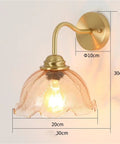 UBNMIUBV Modern Industrial E27 Gooseneck Vintage Brass Wall Sconces Glass Shade Indoor Wall Mounted Lamp Fixture, 30cm tall.