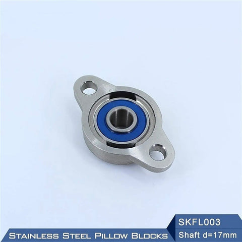 Heavy Duty Stainless Steel Pillow Block Mounted Bearings Support A 17mm Shaft Size While SKFL003 Design Offers Stability For Industrial Work and Wear
