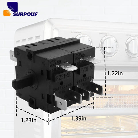 Oven Function Rotary Selector Switch With 11 Pins And 7 Positions Replacement Part Fits Cuisinart TOA 60 Air Fryer