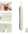 2024 Upgrade 2 In 1 Needle Threader And Seam Ripper Kit For Sewing Enthusiasts And Seniors Durable Lightweight Design in Green