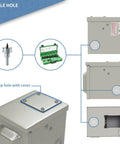 Heavy Duty 50 Amp 250 Volt NEMA 6 50R Welding Outlet Box with cable hole and top cover detail