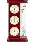 Analog Weather Station With Galileo Thermometer And Quartz Clock In Gold Finish Dope Barometer And Hygrometer Indoor Outdoor Home Decor Gift For Family Or Friends - front view