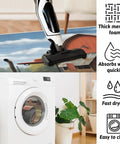 Vacuum on Ultra Plush Oval Non Slip Bathroom Rug Mat 47x20 Memory Foam, Washing Machine, Cozy Underfoot, Farm Deer Tractor Field Design