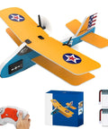 Retro Biplane RC Plane For Kids And Adults With Two Point Four GHz Remote Control Auto Balance Gyro For Stable Flight