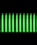 Industrial Grade 6 Inch Ultra Bright Glow Sticks Green Emergency Light Sticks With 12 Hour Run Time shown in a row