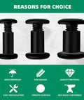 Three solid binding post screws with black zinc finish, M4 M5 M6, highlighting installation ease and quality material.