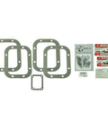 8 Bolt PTO Mounting Gasket Kit For Heavy Duty Hydraulics Replacement Gasket Set Fits Tractors And Mowers Easy Install Pro Grade Durable High Quality Seal Kit For Reliable PTO Sealing And Quick Fix displayed with components and instruction manual.