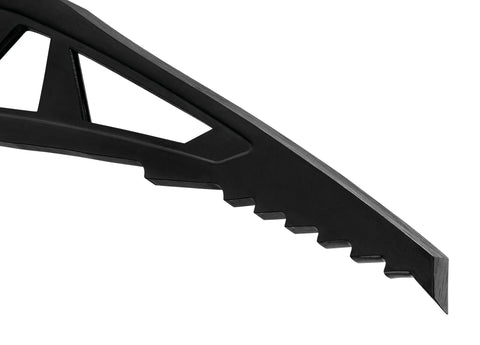 Close-up of the pick on Glacier Ice Axe 50 cm Light Blue 2025 Model Bombproof Lightweight Ice Tool for alpinists.