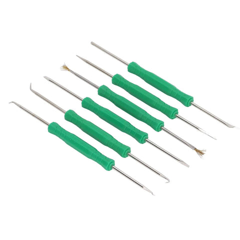 Six Piece Pro Grade Solder Helper Tool Set For Electronics Repair With Double Sided Hardened Tips Aluminum Alloy And ABS Build