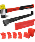 43-Piece Pro Laminate Flooring Tools Kit Go-To Setup With 35mm Double-Faced Non-Marring Hammer, Heavy-Duty Pull Bar, Tapping Block