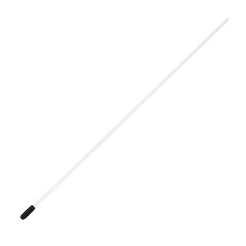 Single white tube with black cap, part of Set Of 5 RC Car Antenna Tubes With Caps White Durable Plastic Receiver Antenna Protectors Helps Set Proper Angle For A Strong Signal Easy Install Fits Most RC Cars
