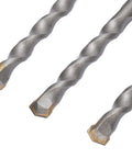 Ditch The Slow Drilling And Grab This Super Cool 5 Pcs Concrete Hole Saw Kit Made With Tough Tungsten Steel. It Has Smart Ventilation Holes For Fast Chip Removal So You Can Slice Through Brick, Cement Or Wall Like A Boss. Perfect For HVAC, Plumbing And drill bit close-up with tungsten steel tip for concrete and masonry