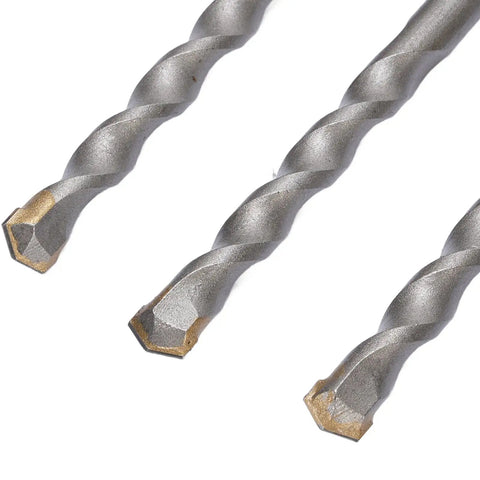 Ditch The Slow Drilling And Grab This Super Cool 5 Pcs Concrete Hole Saw Kit Made With Tough Tungsten Steel. It Has Smart Ventilation Holes For Fast Chip Removal So You Can Slice Through Brick, Cement Or Wall Like A Boss. Perfect For HVAC, Plumbing And drill bit close-up with tungsten steel tip for concrete and masonry
