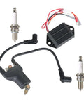 Ignition Coil Ignitor CDI Box Spark Plugs Set For EZGO Golf Cart 4 Cycle 1996 1997 1998 Replacement 26652 G01 72562 G01