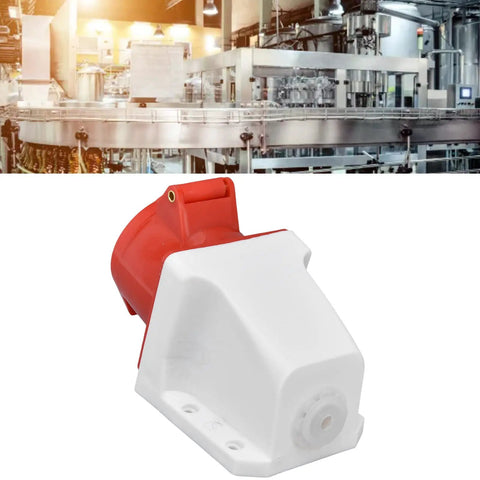 Tough As Nails Industrial Cee Socket Wall Mounted Heavy Duty Polycarbonate Housing With Genuine Brass Contacts Ip44 Weather Proof Plug And Play Power Receptacle Dead Nuts Reliable For Campsites Worksites And Job Sites in industrial setting.