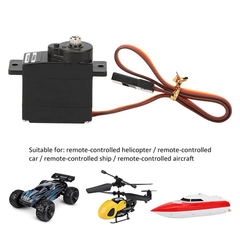 Badass 10g Metal Gear Micro Servo Featuring Solid Core Motor And Lightning Fast Digital Response For 450 Rc Helicopter Builds and Tight Control Upgrades That Go Hard On The Field, shown with connector and compatible RC vehicles.