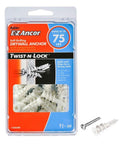 Drywall Anchor Pack For Medium Duty Walls With 75 Pound Capacity, 50 Anchors For Shelving, Mirrors, Picture Frames And Lightweight Wall Attachments For Home Or Office.