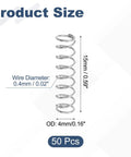 50 Pcs 304 Stainless Steel Compression Springs 0.4mm Wire Dia X 4mm OD X 15mm Free Length Tiny Pen Springs For Diy Repairs, Home Tools, Workshop And Industrial Use, Rust Resistant Silver Tone - product size illustration