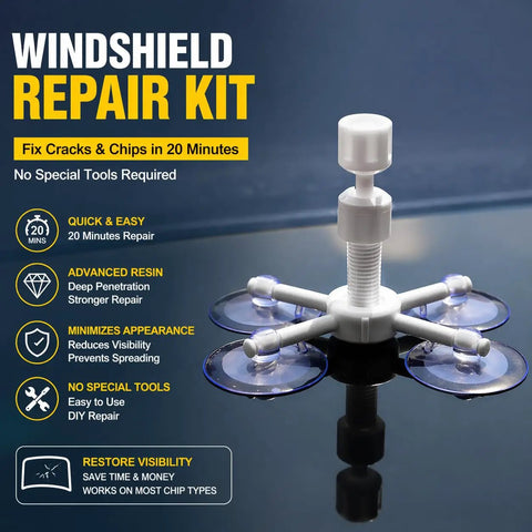 DIY Windshield Repair Kit For Chips And Cracks Fast Fix With Deep-Penetrating Resin To Clear Up Visibility And Stop Crack Spread