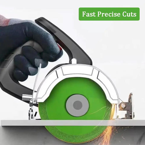 Ultra-Thin 4.5 Inch Glass Cutting Disc Diamond Blade for angle grinder in action, cutting through material cleanly.