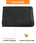 Black Magnetic Screen Door For Doors Up To 36x82 Inches, 39x83 Panel, package with mesh screen, stickers, and push pins