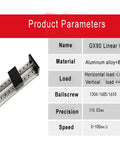 Beefy Linear Guide Motion Module Rail for CNC Tables With Nema 23 Stepper, 1610 Ballscrew, 50mm Travel, Ultra Precise 0.03mm Accuracy, 0 to 50mm per second Speed, 60kg Horizontal Load, 15kg Vertical Load, Ideal for DIY CNC and Robotics. GX80 linear guide, aluminum alloy and steel